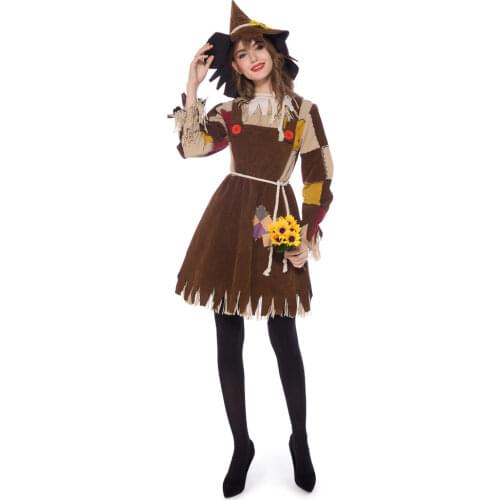 Halloween The 2020 Scarecrow Parent-Child Costume Carnival Party Performance Circus Clown Horror Ghosts Quinn Dress