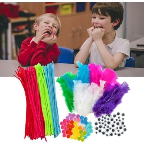 1 Set Plush Stick Craft Toy Cute Funny Paper Cutting Googly Eye DIY Toy Kids Educational Toys for Children Gifts