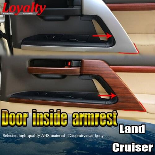 Loyalty for Toyota Land Cruiser 2016 2017 Walnut Peach Wood Inside Door Armrest Triangle Cover Trim Car Accessories