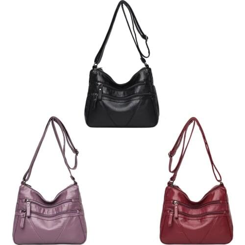 Daily Mom Crossbody Purse Bags Portable PU Leather Multi-pocket Shoulder Satchel Fashion Exquisite Shopping Bag