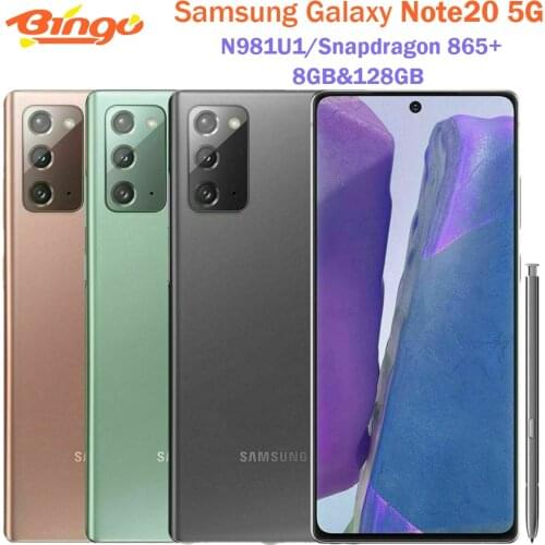 Samsung Galaxy Note20 5G N981U1 Unlocked Mobile Phone Snapdragon 865+ Octa Core 6.7" 64MP&Dual 12MP Triple 8GB&128GB ROM NFC
