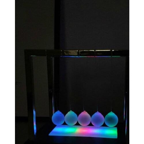 Colorful Luminous Chaotic Pendulum Ball ornaments Collision Billiard Pendulum Ball Impact Motion Home Decoration Accessories