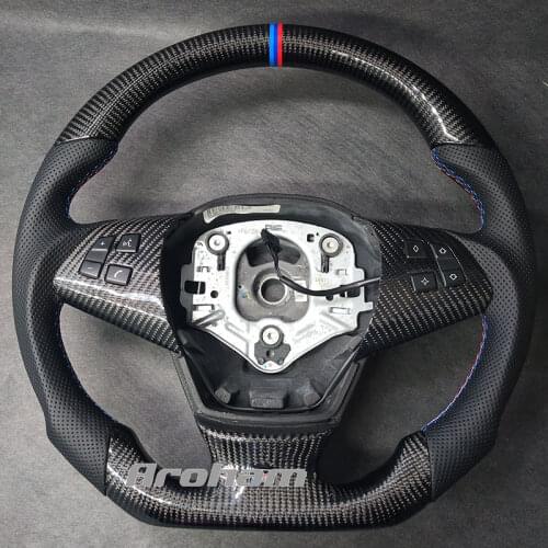 Refit Carbon Fiber Leather Steering Wheel For BMW X5 E70 2003 2044 2005 2006 2007 2008 2009 2010