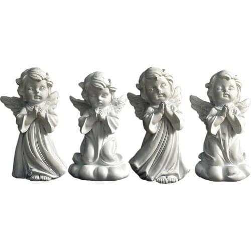 Angels Statues European Cute Praying Figurine Decorative Desktop Resin Non-toxic Durable Waterproof For Home Garden Christmas