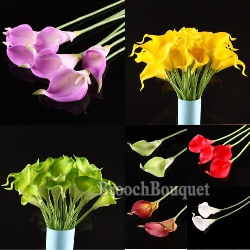 33cm 6pcs HeadCalla Lily Flower Bridal models Wedding Bouquets Artificial Charming Flower Wedding Bridal Bouquet Home Decor