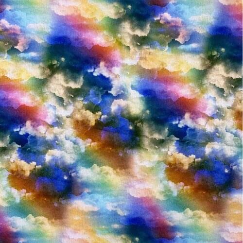 Beautiful Digital Printing Colour iridescent cloud pattern 100% Cotton Fabric Sewing Material Children Fabric Diy Shirt Clothing