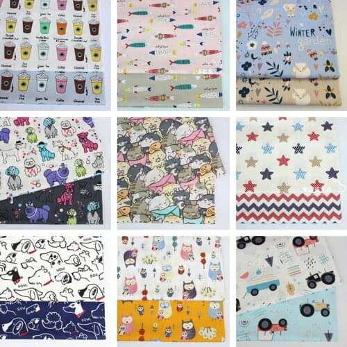 100% cotton printed fabric cartoon floral pattern sewing handmade fabric bedding or Kindergarten DIY mural tissus tilda 2pcs