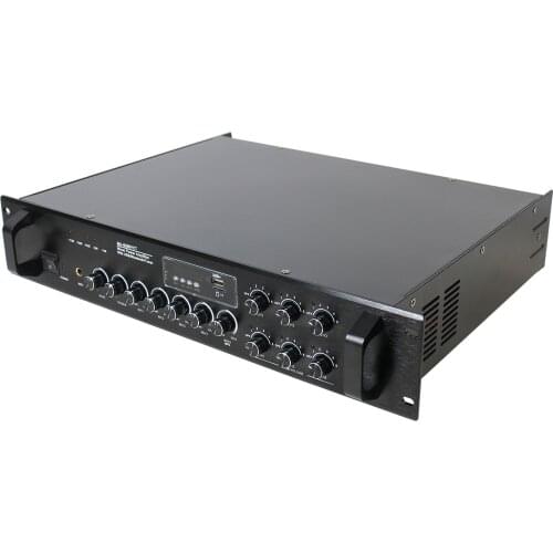 Ben & Fellows 260W PA 6-zone Mixer Power Amplifier with Independent Volume Controllers and Built-in USB/Tuner/Bluetooth/TF Card