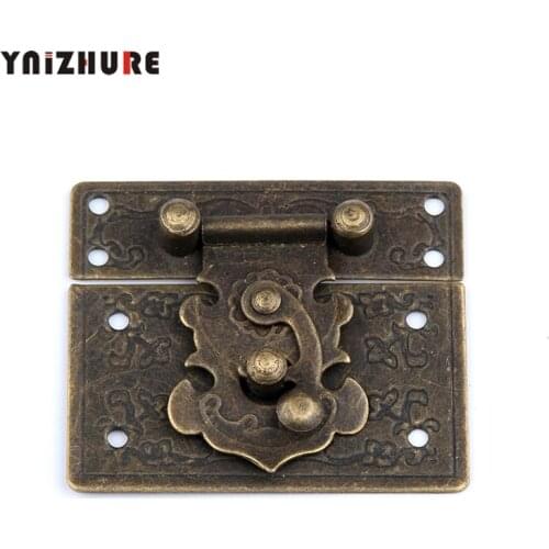 1PC 55*45mm antique vintage style Brass Hardware Vintage Bronze Wooden Box Cabinet Toggle Latch Hasp Antique