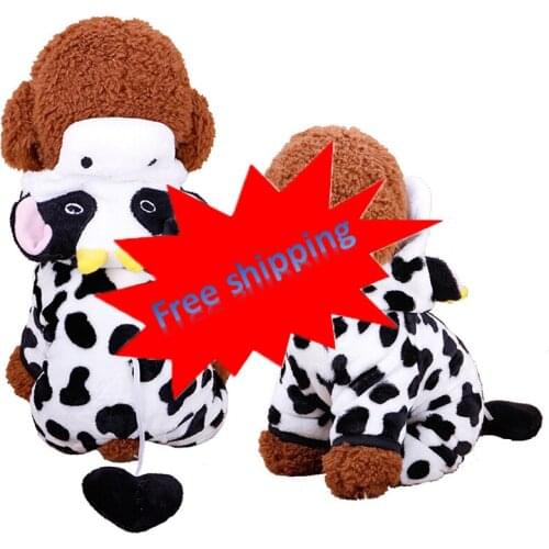Explosive pet clothes clothing cute and funny dogs Teddy bulldog cats warm autumn and winter soft coral fleece thick clothes