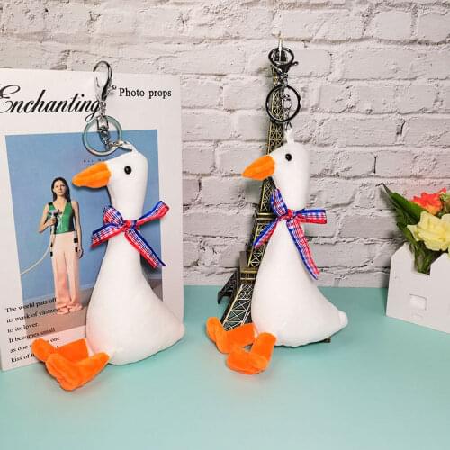 WANGAIYAO creative cute plush big white goose doll keychain male and female student schoolbag pendant net red couple bag pendant