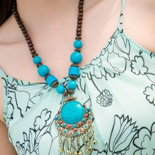 Retro fashion necklace Bohemian national style long exaggerated bell sweater chain female hundred matching jewelry