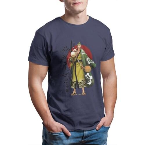 Zoro Wano Homme Cool T-Shirt One Piece Monkey D. Luffy Japanese Anime Tees Pure Cotton Oversized Short Sleeve