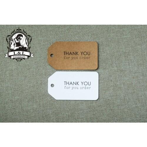 #1 200 pcs 3.5x6.2cm kraft/white paper label Extra Large Shipping Paper Tags - Kraft Hang Tags no thank you tags
