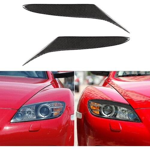 1 Pair Lamp Eyebrow Durable and Practical Personality for Mazda RX-8 RX8 2004-2008 Carbon Fiber Headlight Eyebrows Eyelids