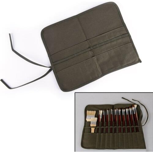 1pcs Roll Up Canvas Paint Brush Bag Cases For Artist Draw Pen Watercolor Oil Brush School Arts Supplies 41*33cm