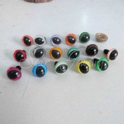 10mm/12mm/13mm/14mm/15mm/16mm/18mm mixed color toy safety cat eyes with soft washer /please choose toy eys size