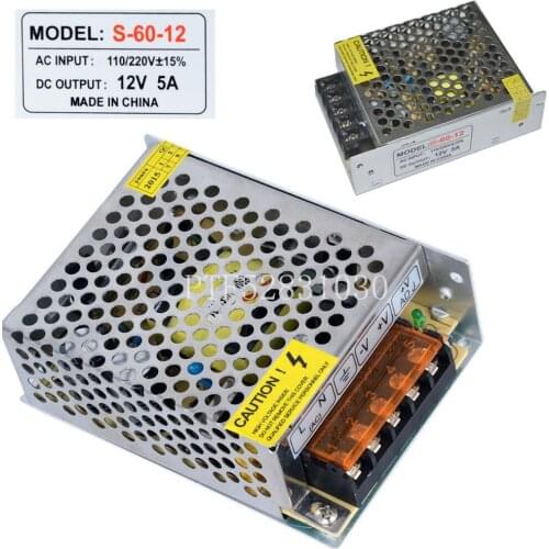 12 V 5A 60 w LED Transformator Voeding Switch Adapter AC 110 V-240 V DC 12 V 5A Driver Voor Led Strip lichten
