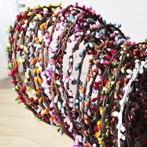 24 PCS Handmade Rustic24 mixed colors Pip Berries Twine Wreath Flower Crown Festivals Feminine Whimsical Fresh Flower Crown