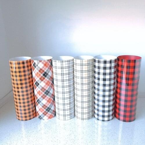 25x100cm Scottish Grid Style Heat Vinyl Film Iron on Skirt Shirts DIY Lettering Transfer Press Cutting Plotter