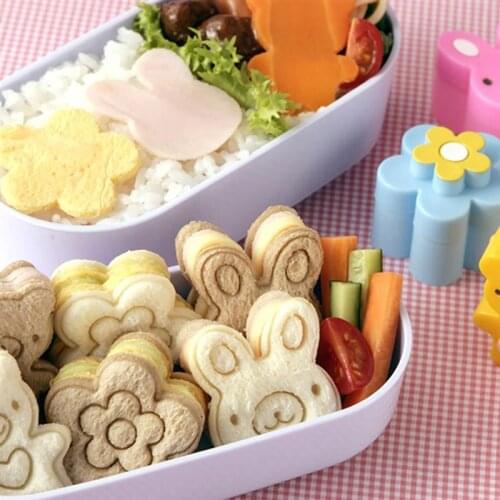 3 pcs Cute Sandwich Cutters mini cookie cutter Shapes Set for Kids Plastic Bento cutter tool molds Bread Biscuit Embossed Device