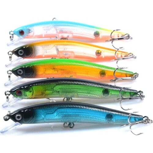 5pcs 9.5cm 8g Fishing Lures Minnow Fishing Bait Fishing Tackle Fishing Lure Wobbler Tackle Crankbait Pesca Baits kit set 3D Eye