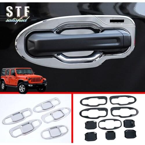 ABS Door Handle Bowl Cover Cup Trim Molding Garnish For Jeep Wrangler JL 2018 2019