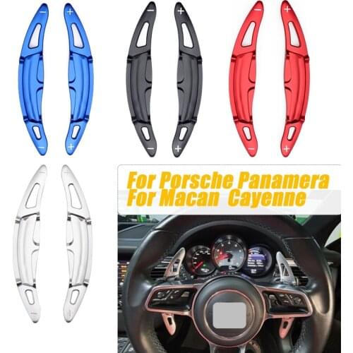 Pair Aluminum Steering Wheel Shift Paddle Extension For Porsche Panamera Macan Cayenne Porsche 911 Boxster Cayman 718 Spyder 918