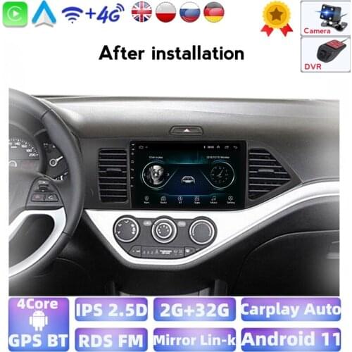 2Din Android Car Radio For KIA PICANTO Morning 2011 2012 2013 2014 GPS Support BT Music Steering Wheel Controls Carplay Russian