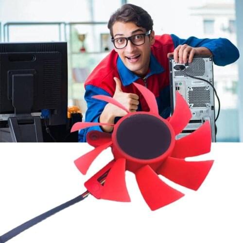 For AMD RX570 580 BRUSHLESS FAN Red Mute Four-wire Temperature-controlled Graphics Card Fan