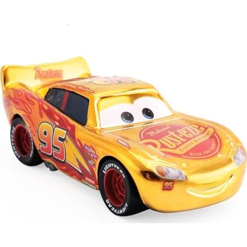 Disney Pixar No.2 electric gilded Lightning McQueen Ramirez 1:55 Diecast Metal alloy car boy toy childrens gift