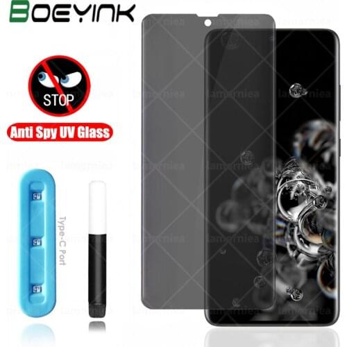 For Galaxy S21 Ultra Privacy Screen Protector Anti Spy UV Tempered Glass For Samsung S20 FE S8 S9 S10 S21 Plus Note 20 Ultra 10