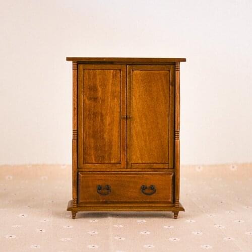 Doub K 1:12 dollhouse furniture toy wooden miniature Retro cabinet kawaii dolls house pretend play toys girls children kids