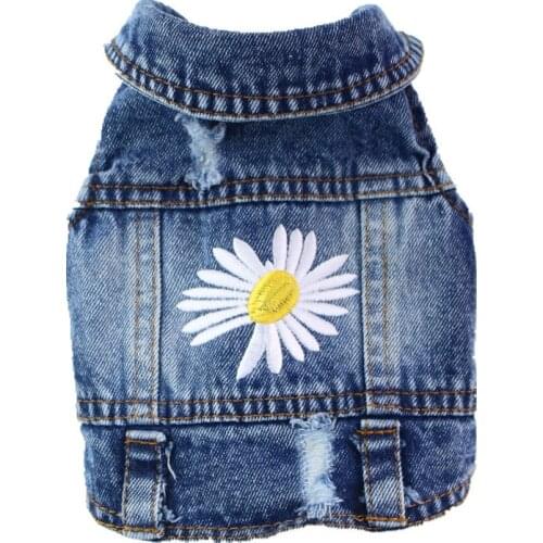 Jeans Embroidery Dog Jacket for Small Medium Dog Denim Pet Coat Casual Puppy Costume Cowboy Classic Dog Clothing Dropshipping