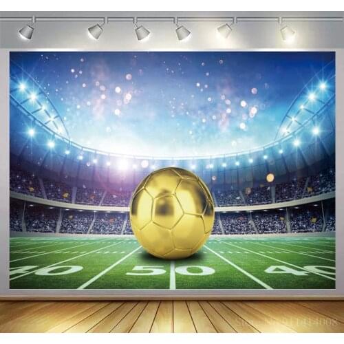 Birthday Photocall Football Field Grassland Lights Stadium Sportsman Newborn Kid Photography Backdrops Photo Backgrounds
