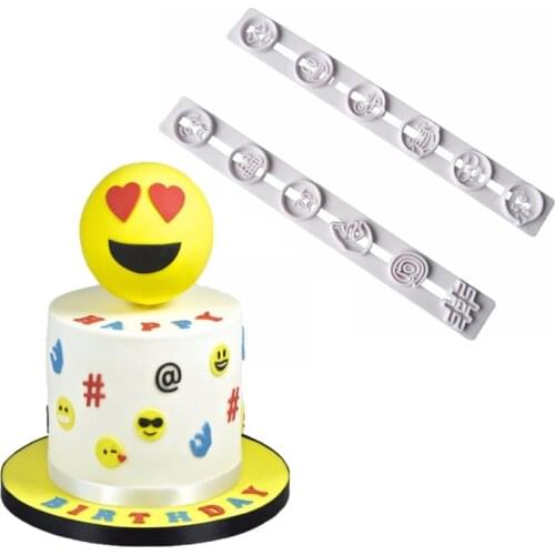 2pcs Funny Expression Fondant Molds Cutters Embosser Sugar Craft Cake Moulds Cake Decorating Tools Fondant Cutter Bakeware