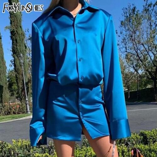 Синие летние платья FORYUNSHES China At AliExpress