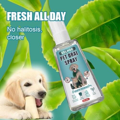 HOT Sale 60ml Cats Dogs Anti Portable Oral Care Spray Pet Breath Freshener Bad Teeth Deodorant Treatment Odor Remove Wholesale