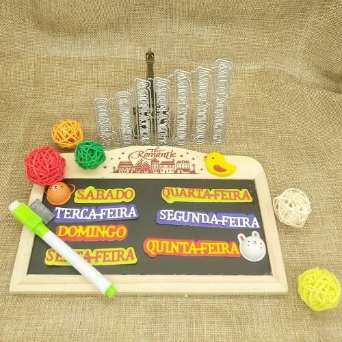 New 7Pcs 1 week words metal cutting dying form frame for collection album photo album decoration carving handmade paper card