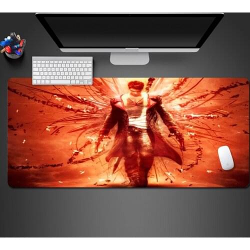 Super Cool Flame Warrior Domiosity Game Mouse Pad Printed Natural Rubber Game Accessories Large Mouse Pad PC Gaming Mousepad