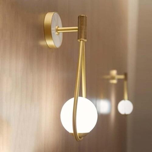 Style Nordic personalized designer living room metal water drop wall lamp modern simple bedroom bedside glass wall lamp