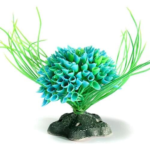 Artificial Simulation Aquarium Ornament Water Plastic Plant Decor Fish Tank Grass Flower Ornament Decoration Accessories