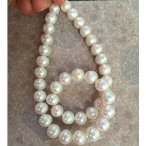 Classic 10-11mm south sea white pearl necklace 18inch