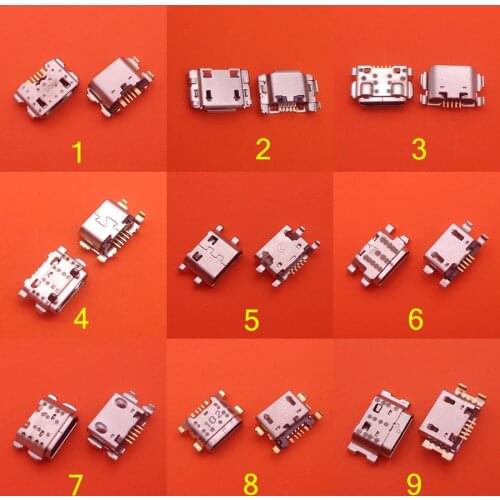 2pcs 5-pin type b micro mini usb charger connector Jack socket charging port female power plug for Lenovo THL Honor ZTE alcatel