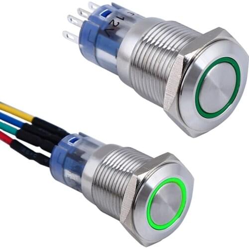 Hot !) 16mm Ring illuminated Latching push button switch(PM162F-11ZE/B/12V/N,CE,ROHS)