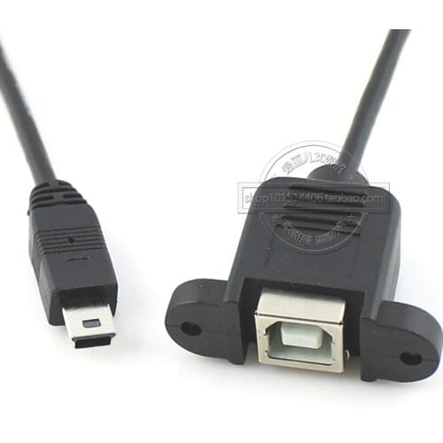 Mini USB to USB - B print line is 0.5 meters Mini USB revolution of print with screw hole mouth bus