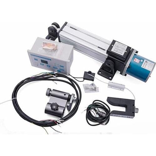 Magnetic powder brake clutch implement automatic photoelectric correction system to synchronously tension control 90-110 motor