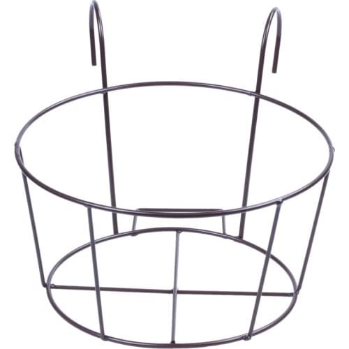 Metal Iron Flower Pot Hanging Balcony Garden Plant Planter Home Decor basket Bronze color