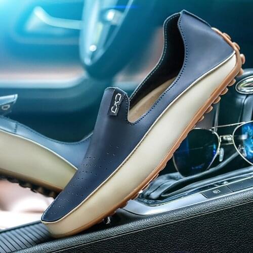 Men Boat Shoes Moccasins Leather Mens Loafers Lightweight Sneakers Italian Breathable Slip-on Driving Casual Shoes Men Size 47