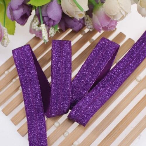New color! 5/8" glitter folded over elastic thread foes for elastic hair tie DIY #90132, 100 yards/lot